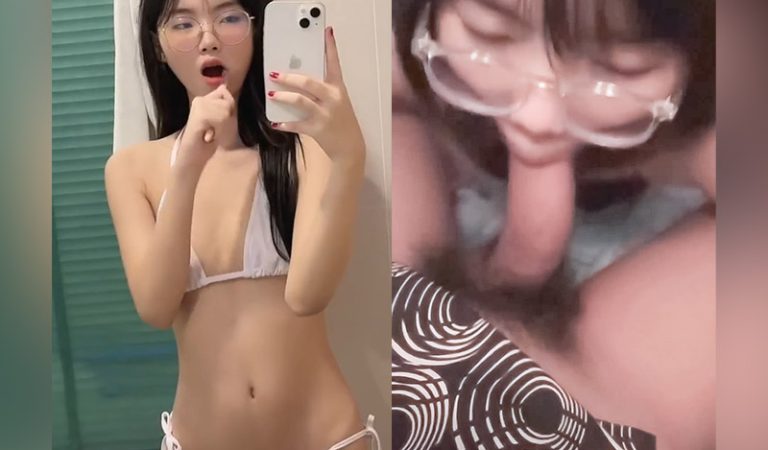 Em kính cận dâm đãng tập bú cu